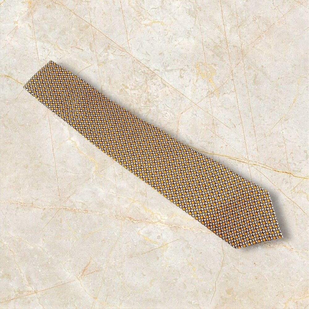 Umo Lorenzo Tie Made In Italy  Mens Handmade 100% Silk‎ Gold Silver Pattern